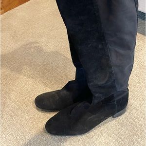 Black Zara above the knee suede boot